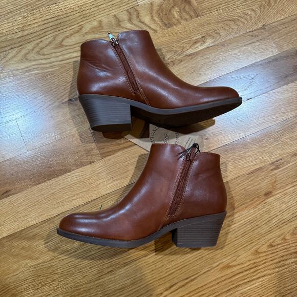 Frye and Co. Womens Boden Booties Size 7 Brown Stacked Heel - Picture 4 of 4